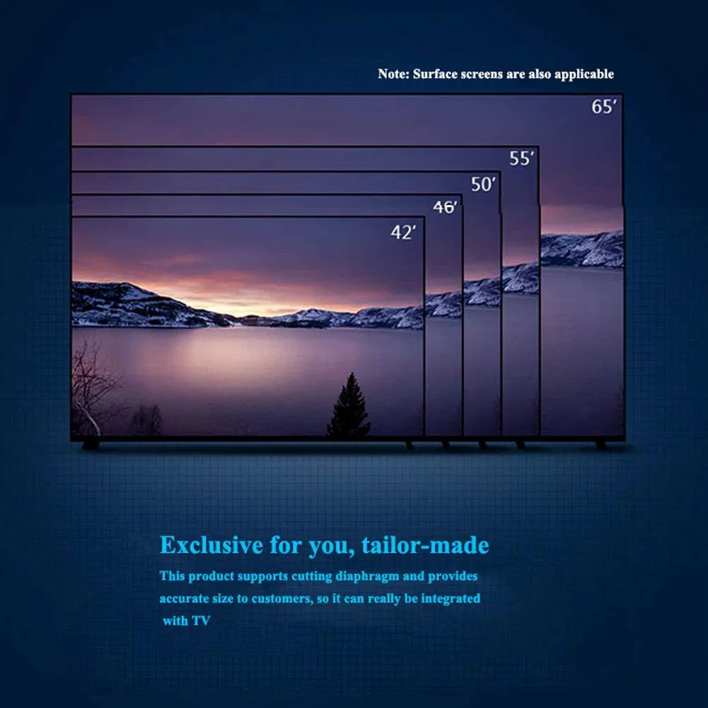 32"- 75" TV Hanging on Acrylic Anti Blue Light Filter Anti Glare Eye Protection Film Removable TV Screen Protector