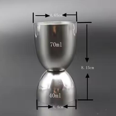 40/70ml Stainless Steel Measuring Cup Silver Color Measuring Wine Cup Jigger
