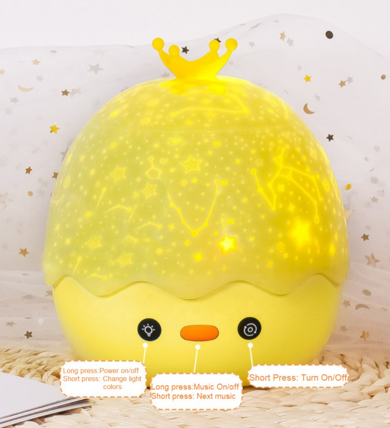 Bluetooth Speaker Music Crown Duck Projector Night Light LED