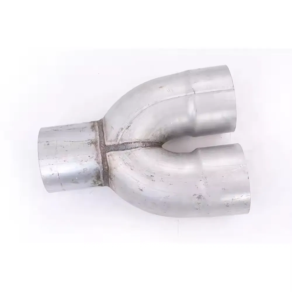 Pinometal 4 Inch Y Pipe Raw Aluminized Steel Dual Outlet Exhaust Pipe