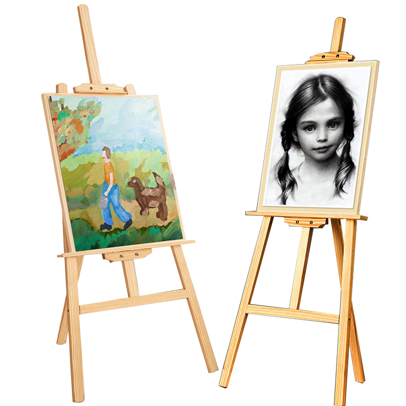 Foska Art Pine Wood Antique Adjustable Painting Stand Display Tripod Easel