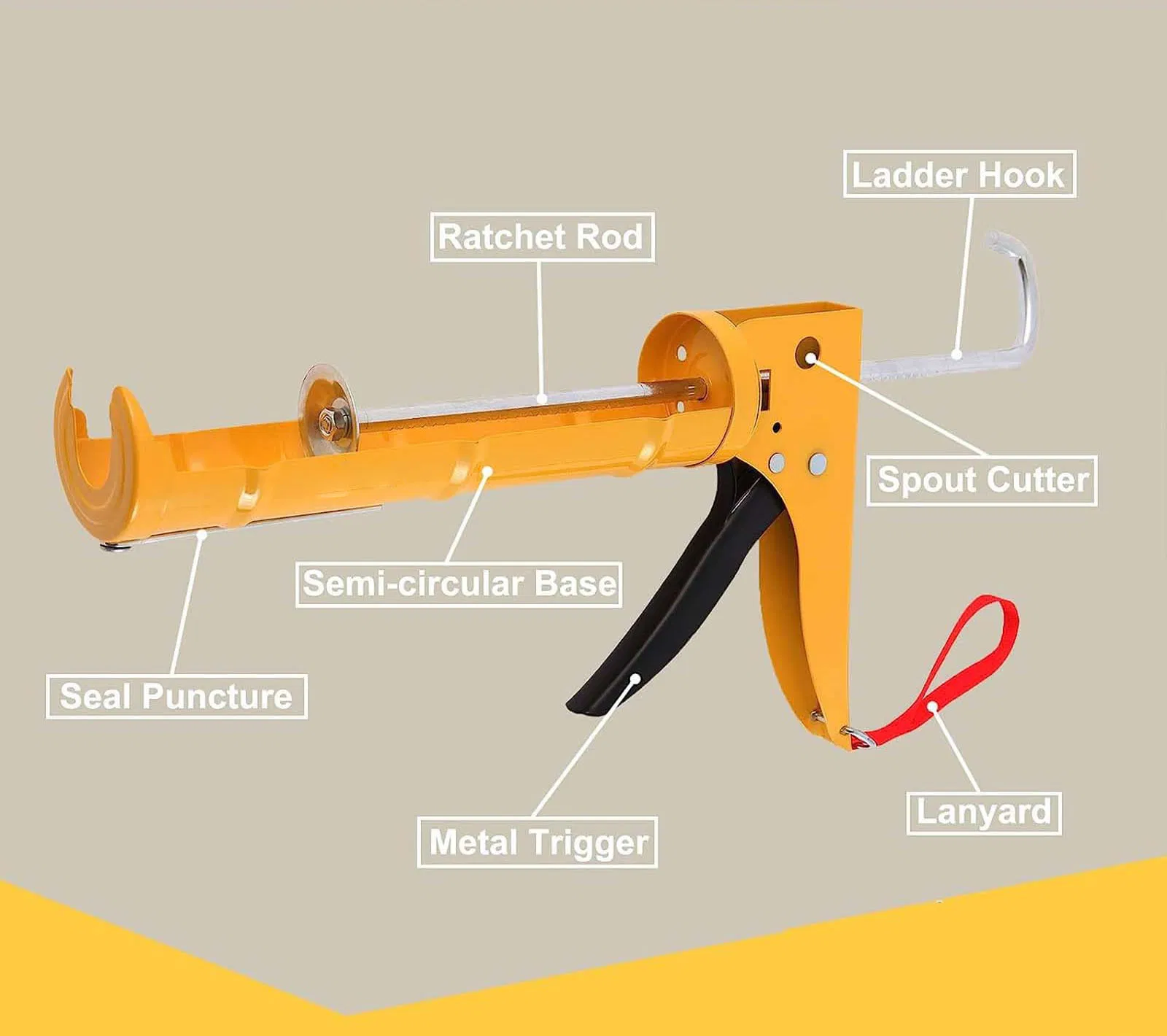 Caulking Gun Universal 10 Oz Silicone Caulk Gun