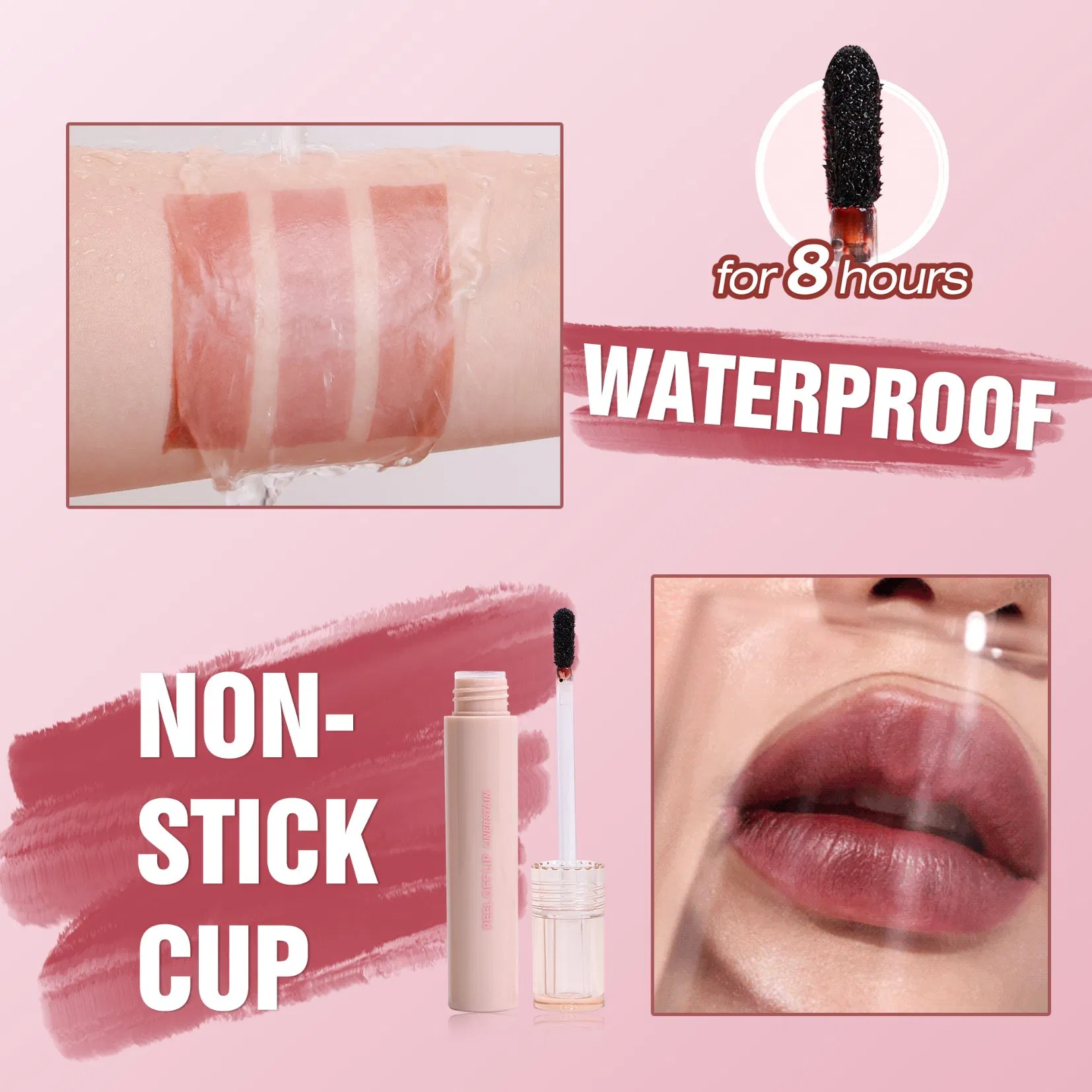 Natural Cosmetics Vegan Clear Shiny Glitter Lip Gloss Shimmer Lipgloss Oil