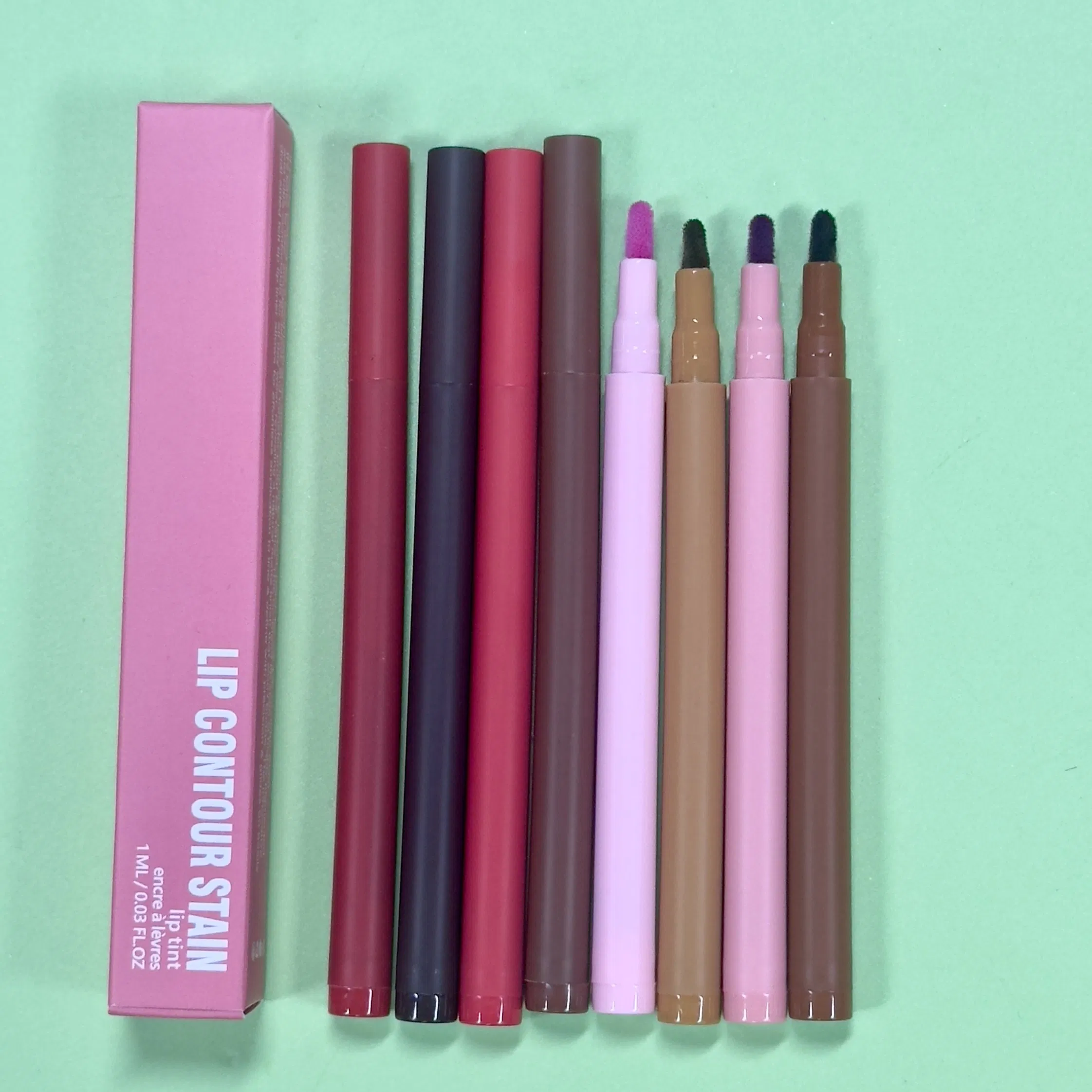 Matte Lip Liner Stain Private Label Sponge Tip Liquid Lipstick Smudge Proof Vegan Lip Pencil