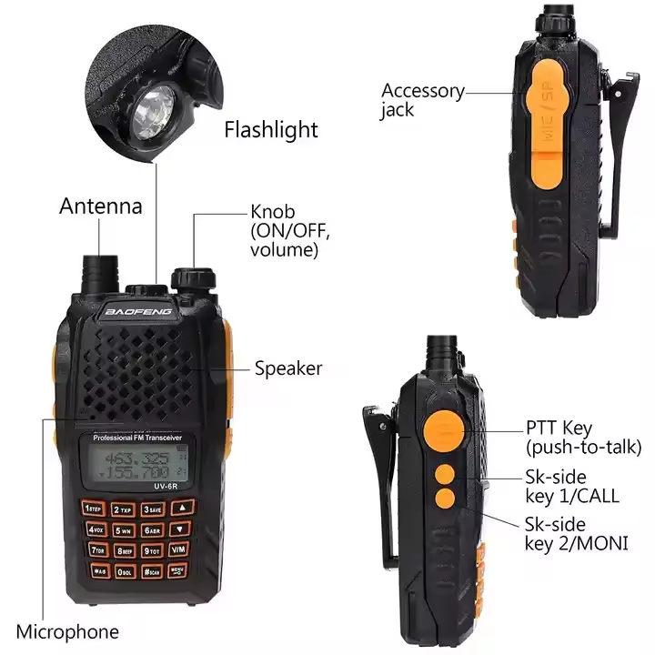 Радиостанция Baofeng UV-6R, 8 км, 7 Вт, двойной диапазон