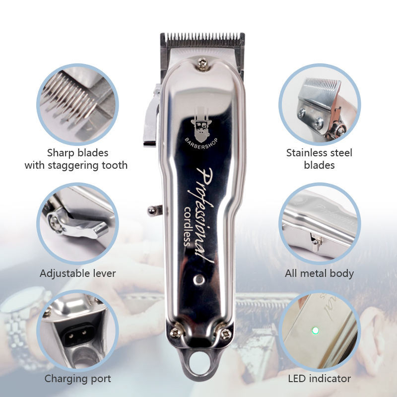 Professional Powerful Hair Clipper Trimmer Kit LCD Power Display Rechargeable Electric Barber Shaving Machine