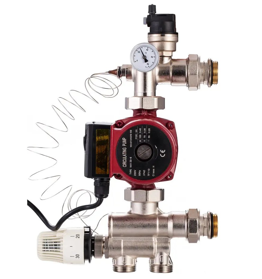 Floor Heating Water Mixing System Compact Thermostatic Mixing Control Set