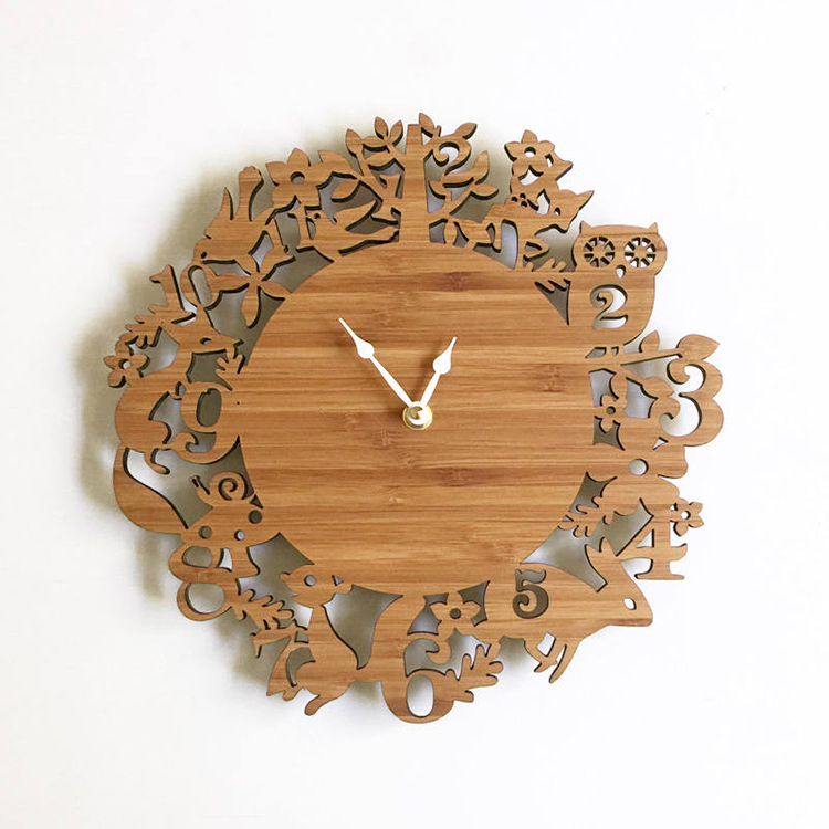 Analog Wall Clock Wooden Bamboo Clock Wood Crafts Wall Clock