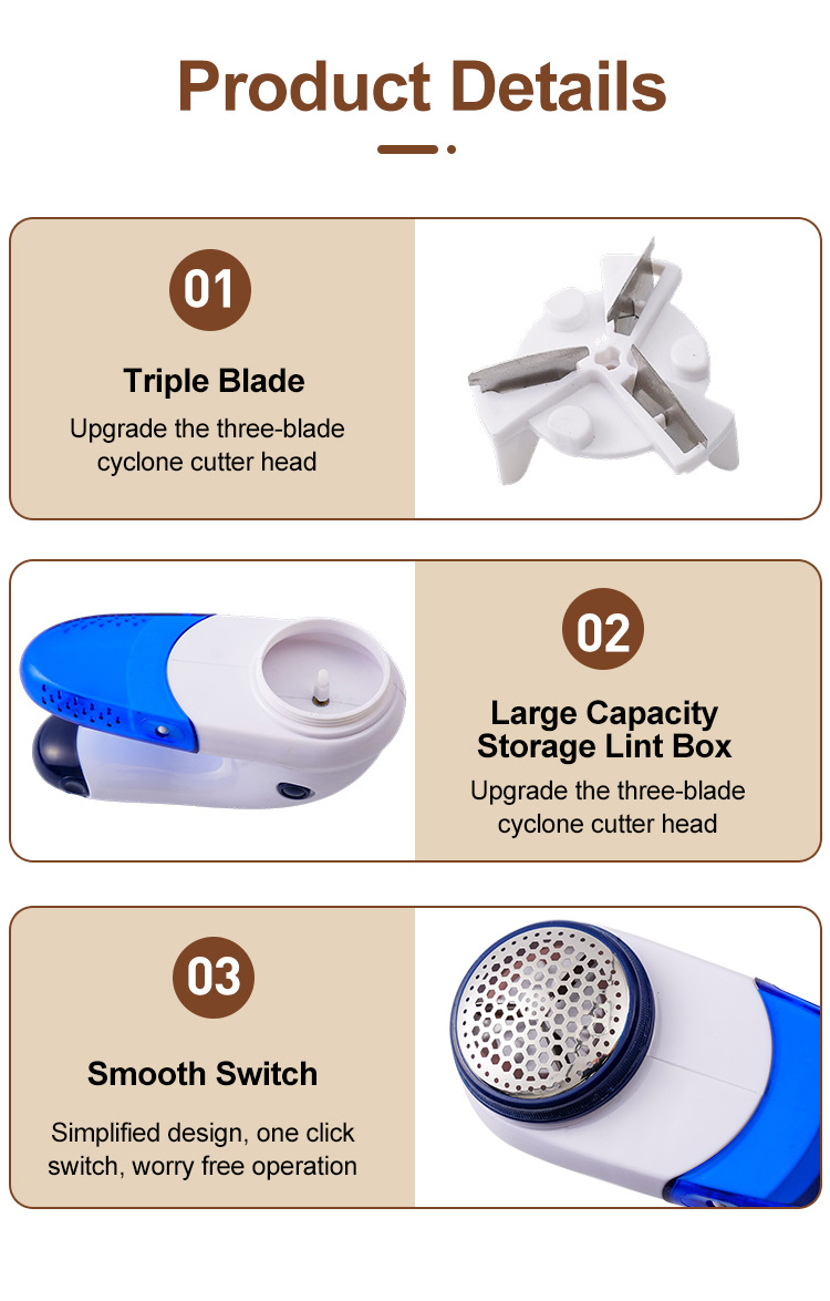 Rechargeable Electric Fabric Shaver Pet Hair Remover and Reusable Lint Remover Roller