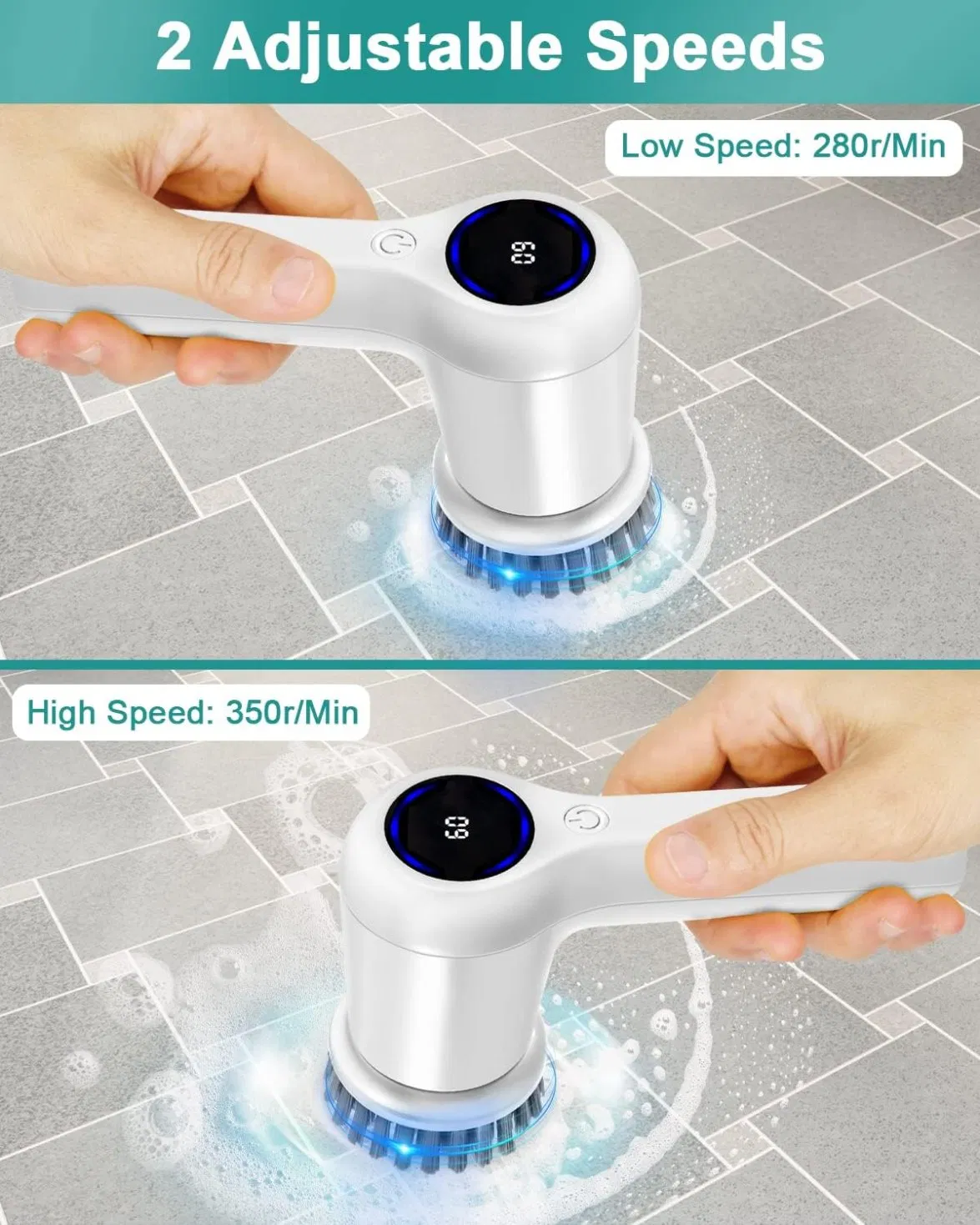 Electric Spin Scrubber Cordless Electric Scrubber for Cleaning Power Shower Scrubber