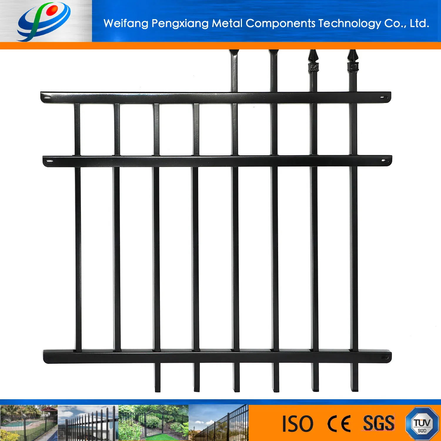 Factory Metal Stair Railing Cast Iron Design Aluminum Picket Fence