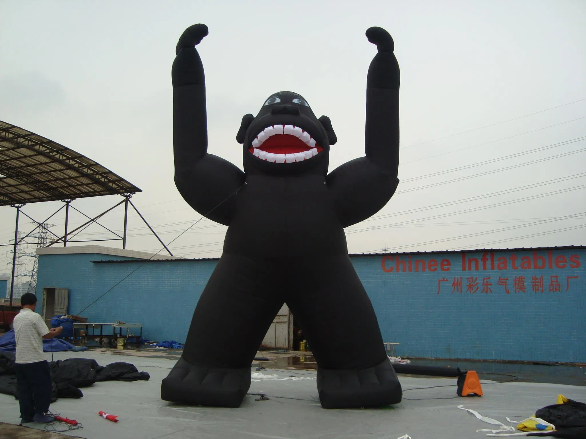 Inflatable Gorilla in American Flag Style Pants