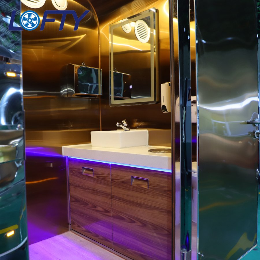 Luxury Restroom Toilets with Shower Outdoor Bathroom Trailer Toilet Mobile Portable Toilet or Trailer for Customized