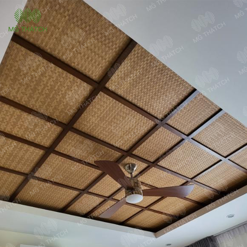 Fireproof Artificial Synthetic Bamboo Weave Ceiling Mat