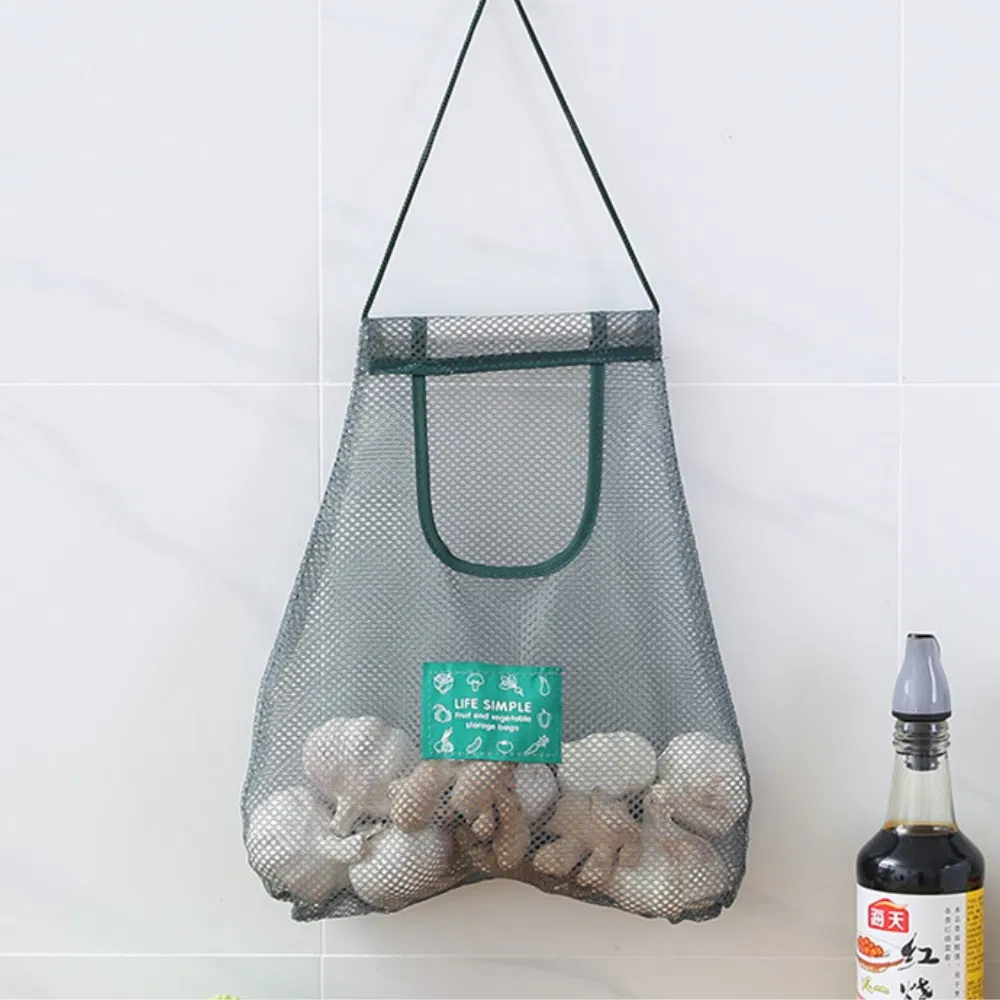 Hanging Wall Mounted Mesh Bag Breathable Storage Mi22879