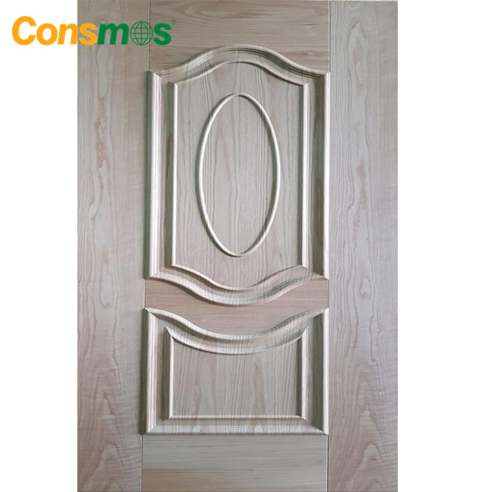 Melamine and Red Oak Wood Veneer Faced Moulded HDF Door Skin