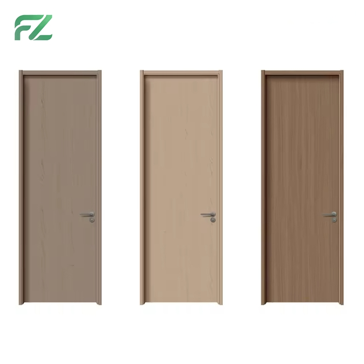 Custom Size Fire-Rated & Soundproof Simulated Wood Grain Aluminum Interior Doors Slab Doors