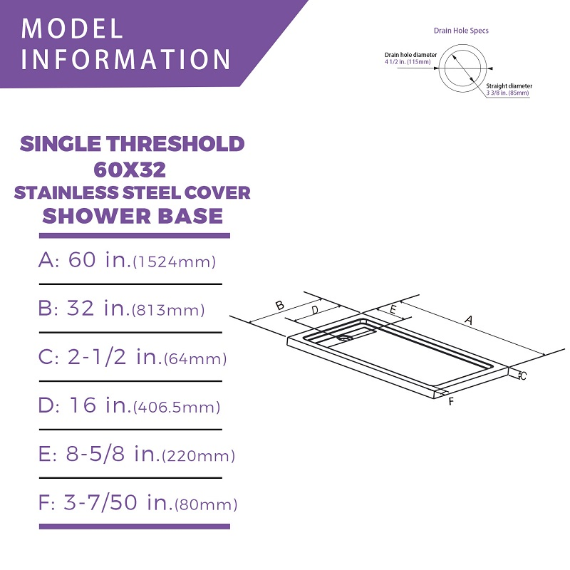 Custom Shower Room Walk in Free Standing High Base Acrylic Shower Tray
