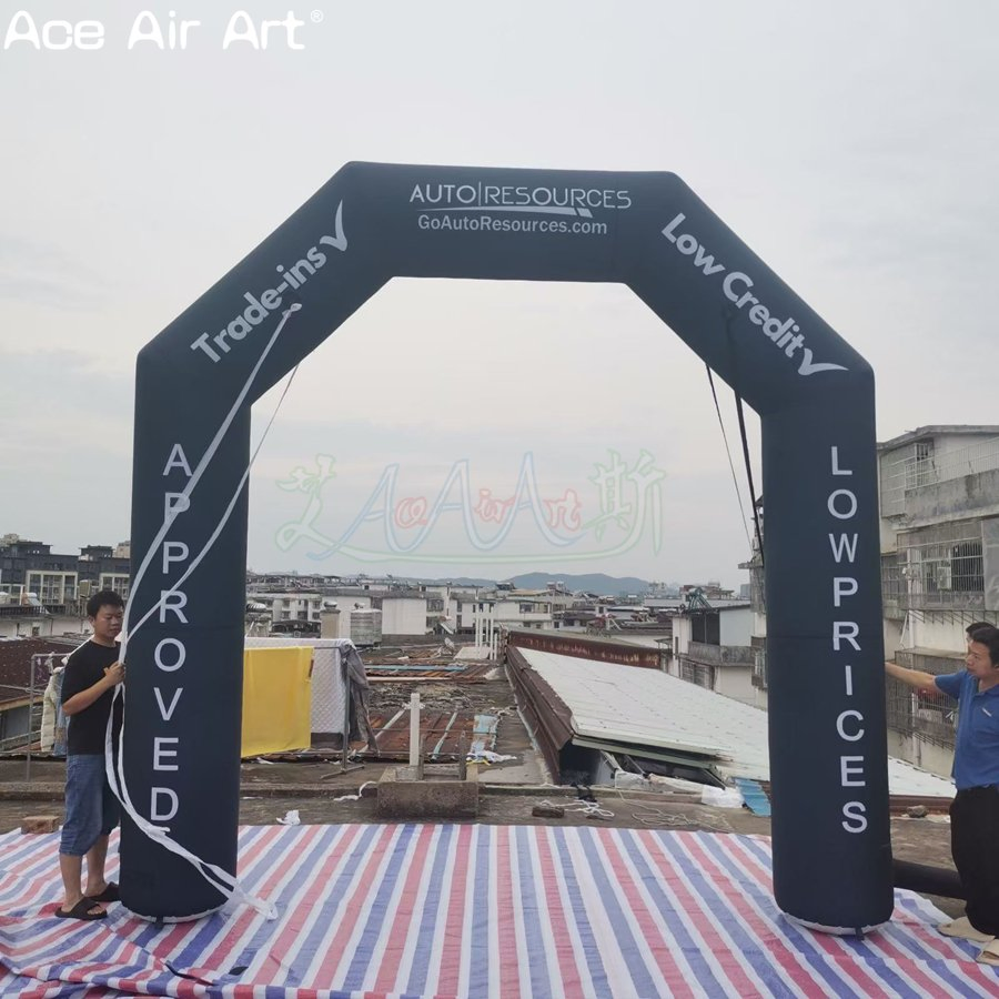 4X4m Black Square Oxford Cloth Inflatable Arch with Blower