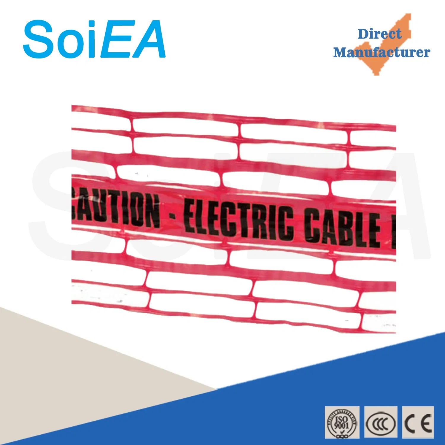 Plastic 30cm Warning Mesh Orange Color Plastic Underground Warning Net Production Line