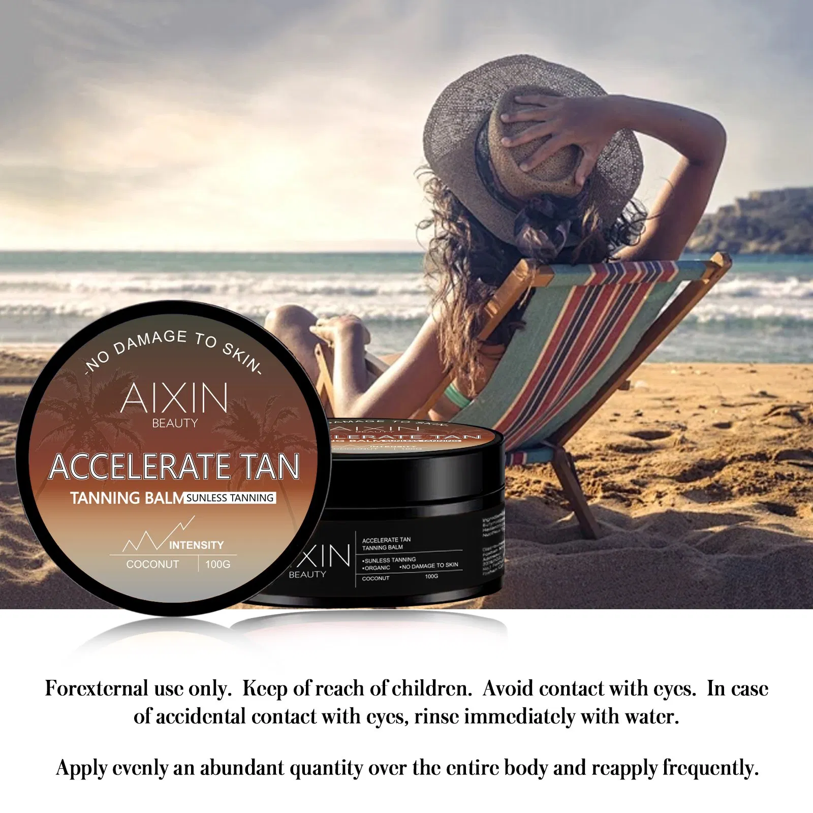 Aixin Private Label Coconut Faster Tanning Premium Advanced Moisturizing Natural Solarium Tanning