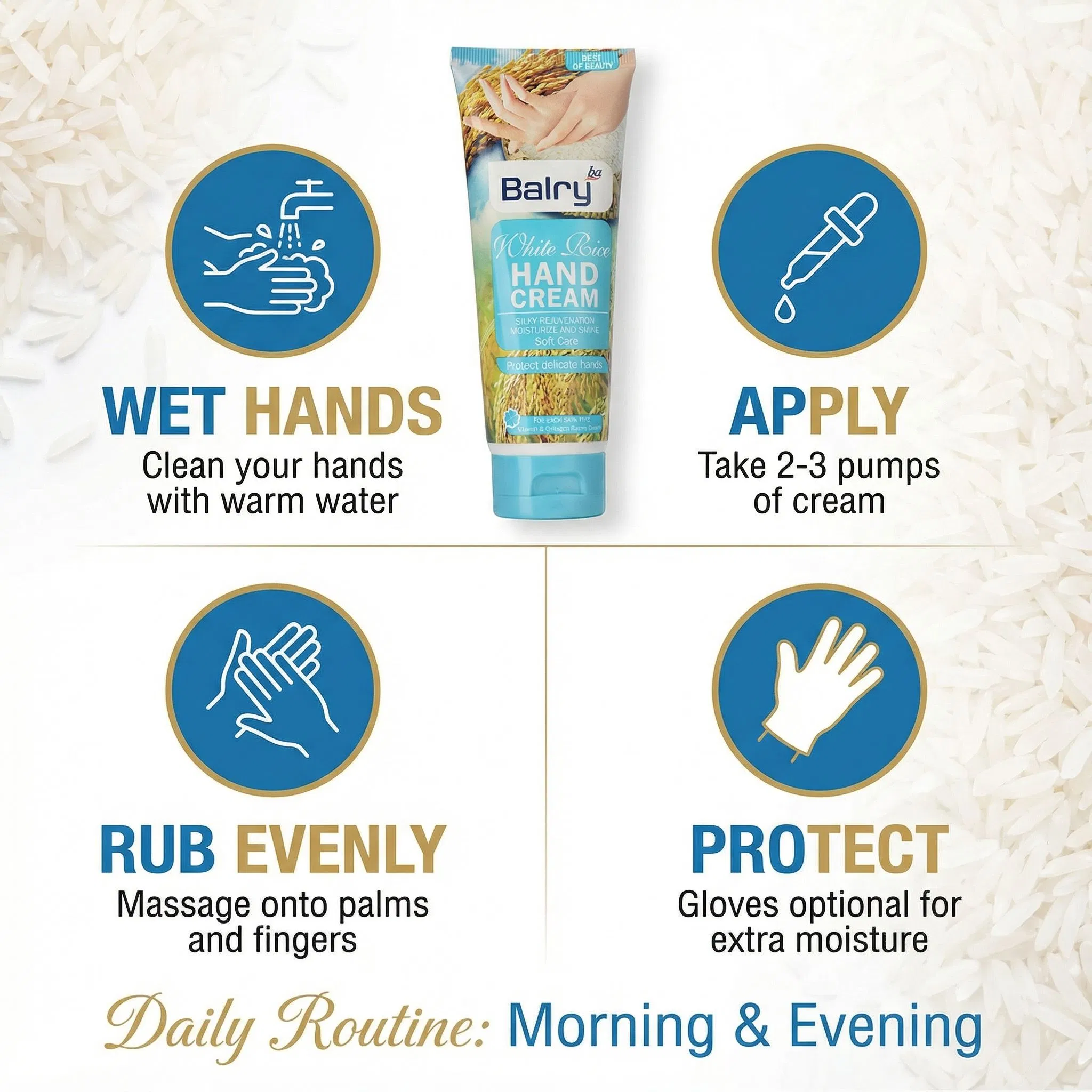 Luxurious Rice Extract Hand Lotion for Deep Moisturization