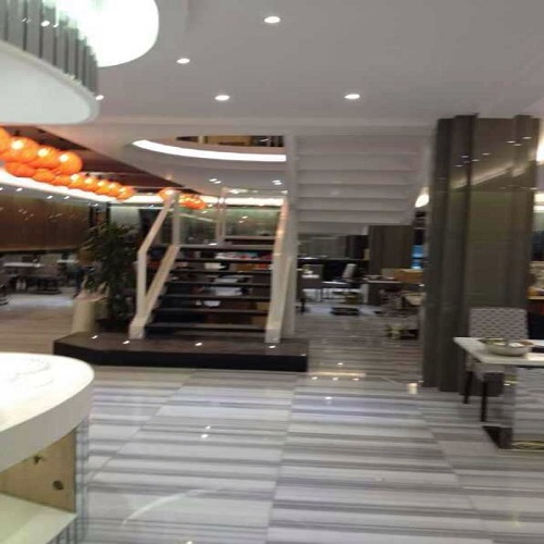 Straight Veins White Marble for Hotel Lobby