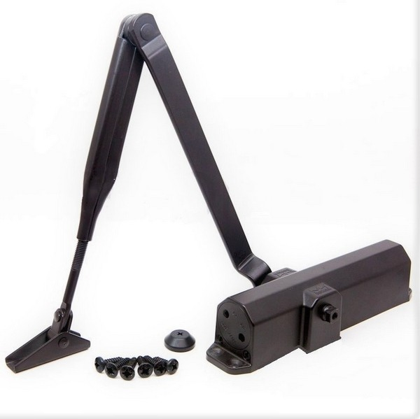 Door Closer Commercial Grade Size 4 Spring Hydraulic Automatic Aluminum Finish Hardware