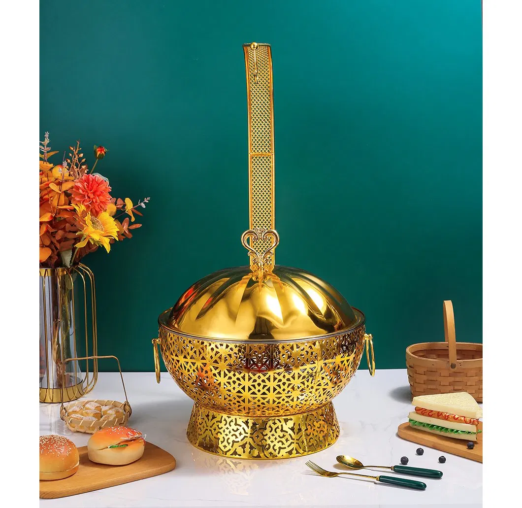 Decorative Hinged Lid Buffet Set Stove with Hanger Dome Cover