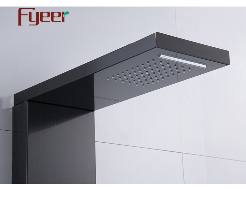 Fyeer Black Panel Shower with Split Shower Head