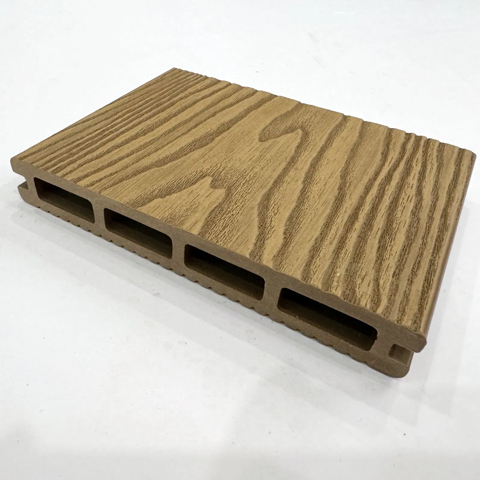 China New Wholesale Modern Design Outdoor Flooring Adjustable WPC Decking Wood Plastic Composite Brushed Wood Grain Outdoor Flooring