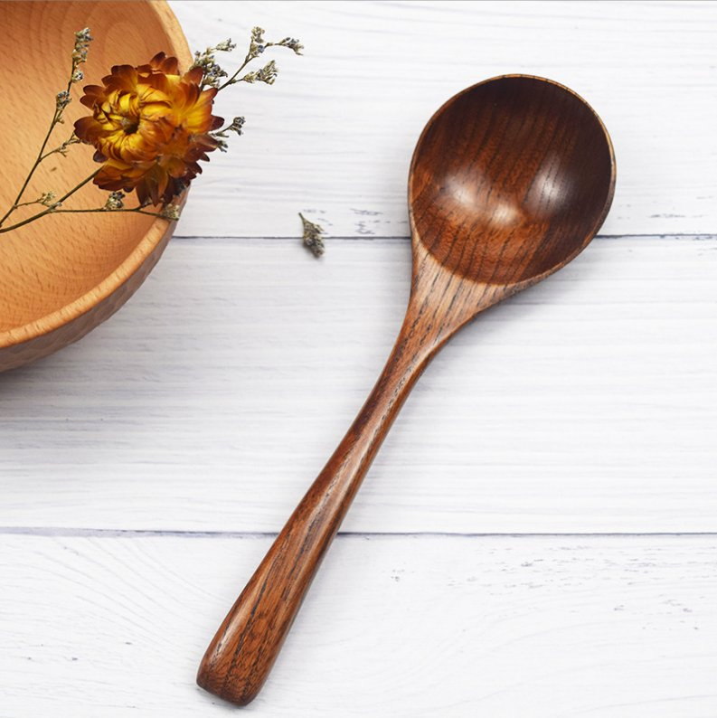 Wooden Milk Salad Soup Coffee Spoon