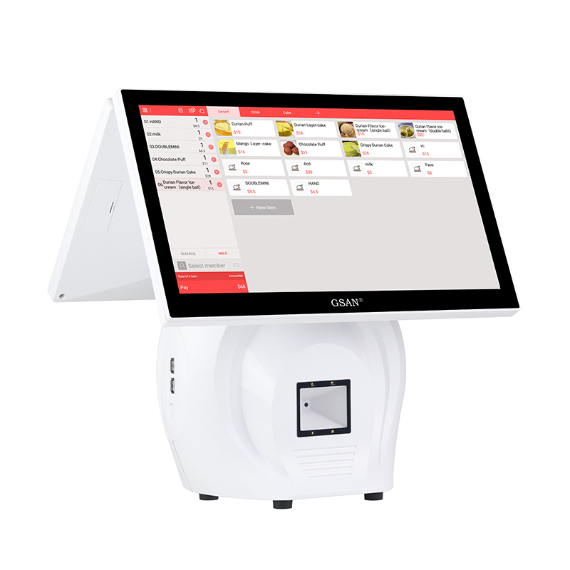 15.6 Inch Double Touch Screen POS System for Supermarket Restaurant