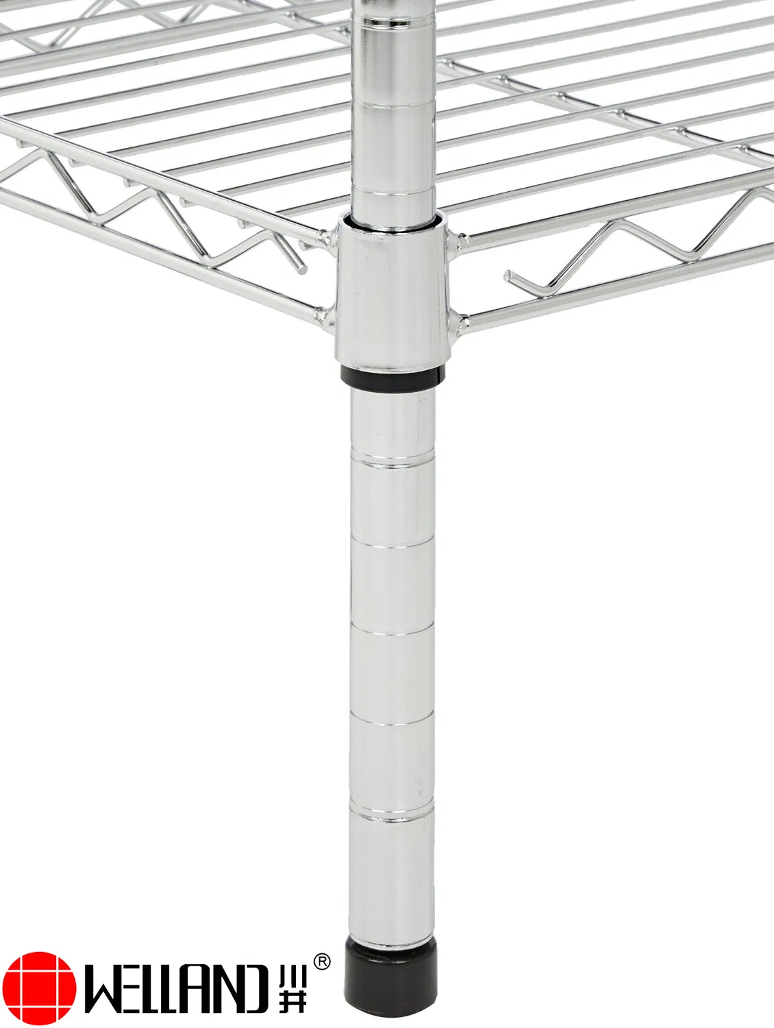 Heavy Duty Chrome Steel Shelf Post with Leveling Foot for Commercial Wire Shelving