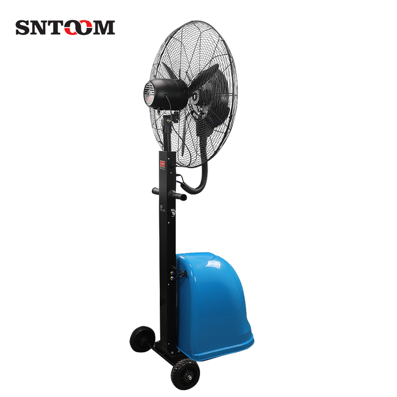 on-Hand, Floor-Standing Industrial Spray Fan with Swinging Head for Water and Ice Cooling, Household Humidifying and Atomizing Electric Fan