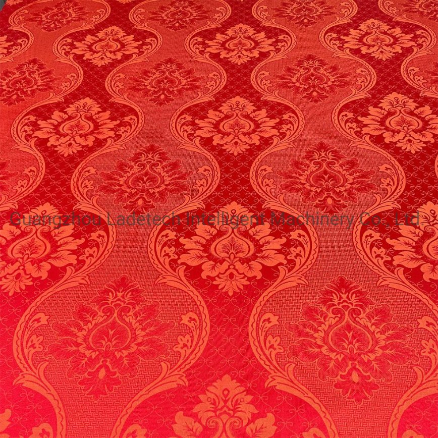 LDT-HXB07 Red Color 50-80 Grams Mattress Printed Polyester Tricot / Pongee Fabric