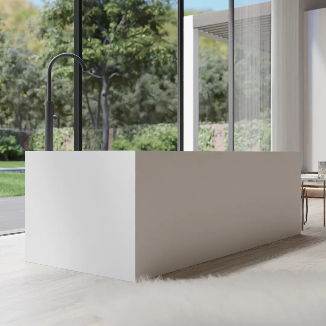 Ванна из искусственного камня PMMA белая матовая