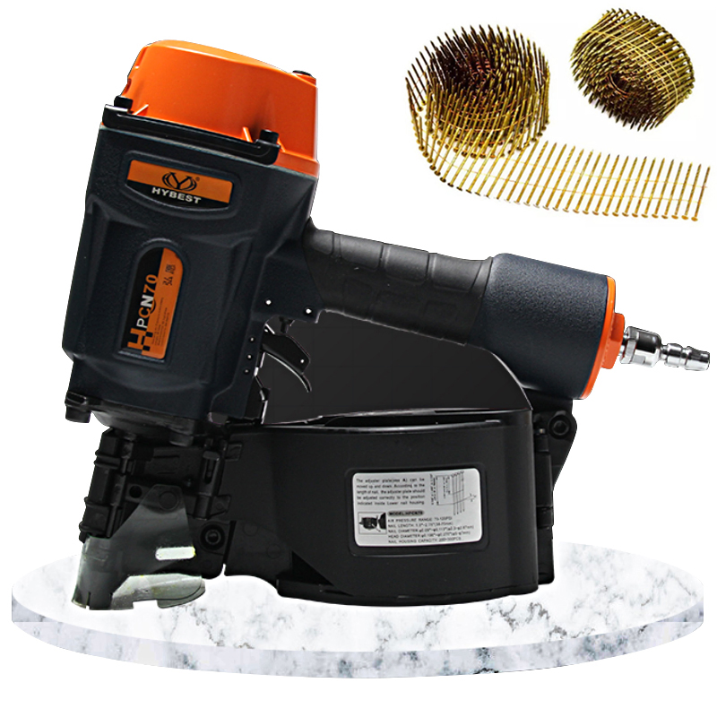 Пневматический гвоздезабиватель HYBEST CN70 для винтовых гвоздей