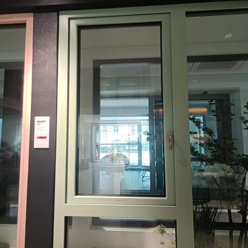 High Security Impact Casement Window Double Glazing Aluminum Wood Frame Window