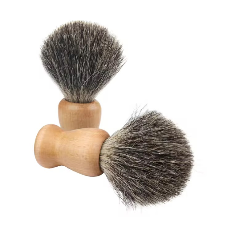 Natural Eco-Friendly Wooden Soft-Bristle Men's Beard Foaming Cleaning Brush
