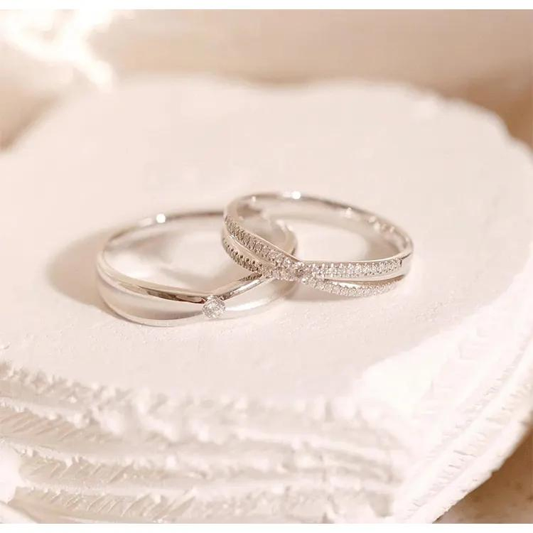 Элегантный набор колец с бриллиантами, позолота 18К