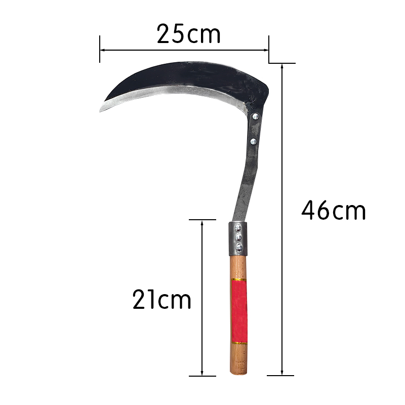 Farming Tool Wooden Handle Sickle Agricultural Grass Cutting Rice Curved Sickle