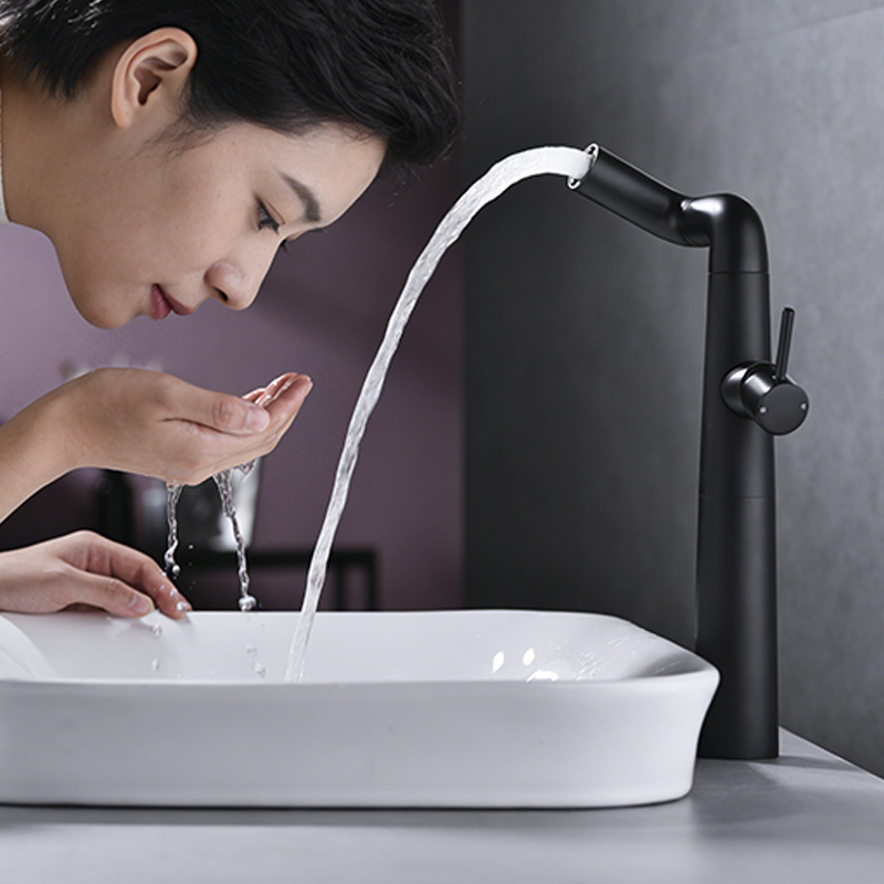 Factory Outlet Aim Modern Water Tap Bathroom Grifo Wash Black Basin Faucet