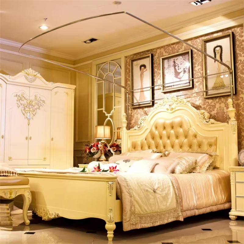 Wholesale U-Shaped Three-Door Folding Stainless Steel Floor-Standing Palace Mosquito Net