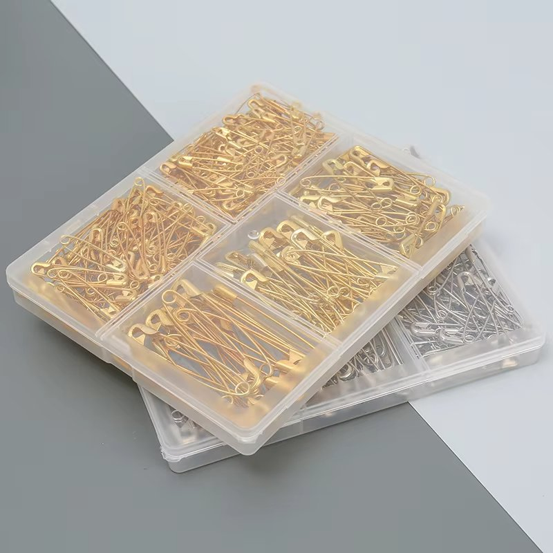 Premium 320PCS Mixed Size Metal Safety Pins in Gold and Silver