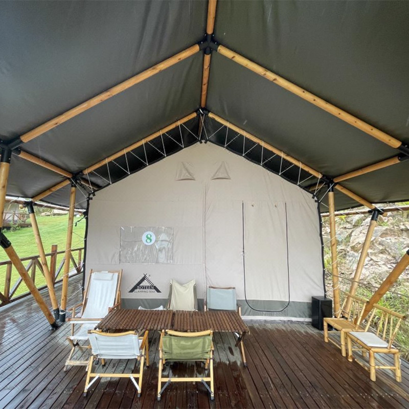 Ultra-Durable Sloped-Roof Wilderness Tent, Steel Structure Tent