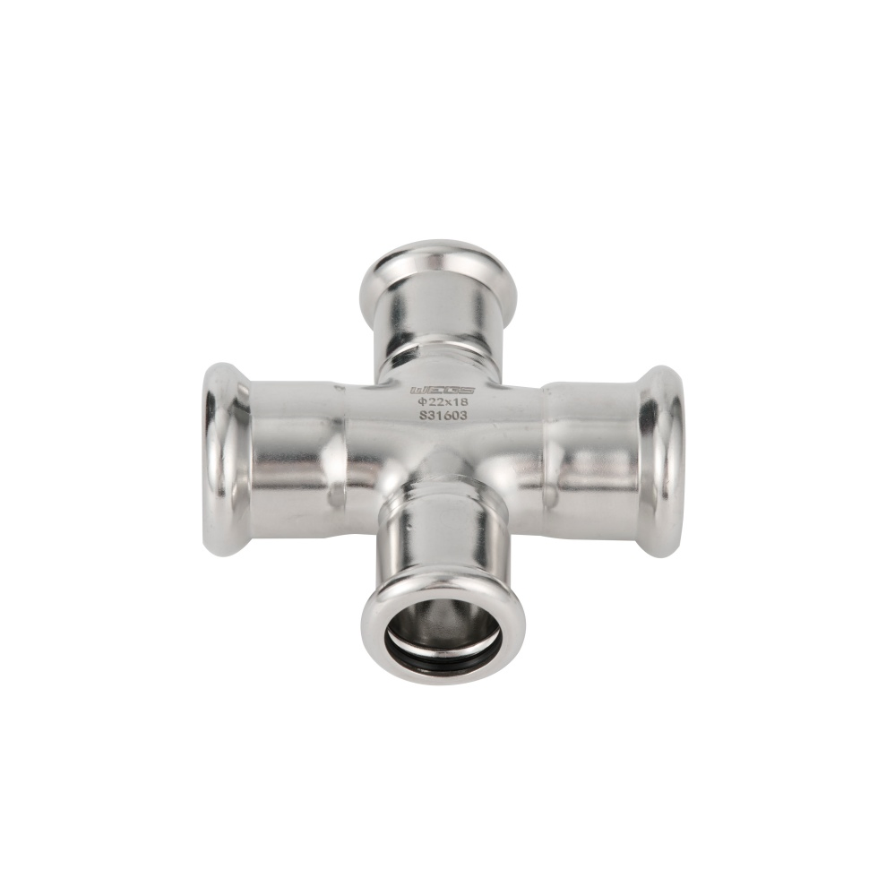 Wegs AISI 304 and 316L Inox Ss Pipe Fittings Used in Water Gas and Heating Reducing Crossing