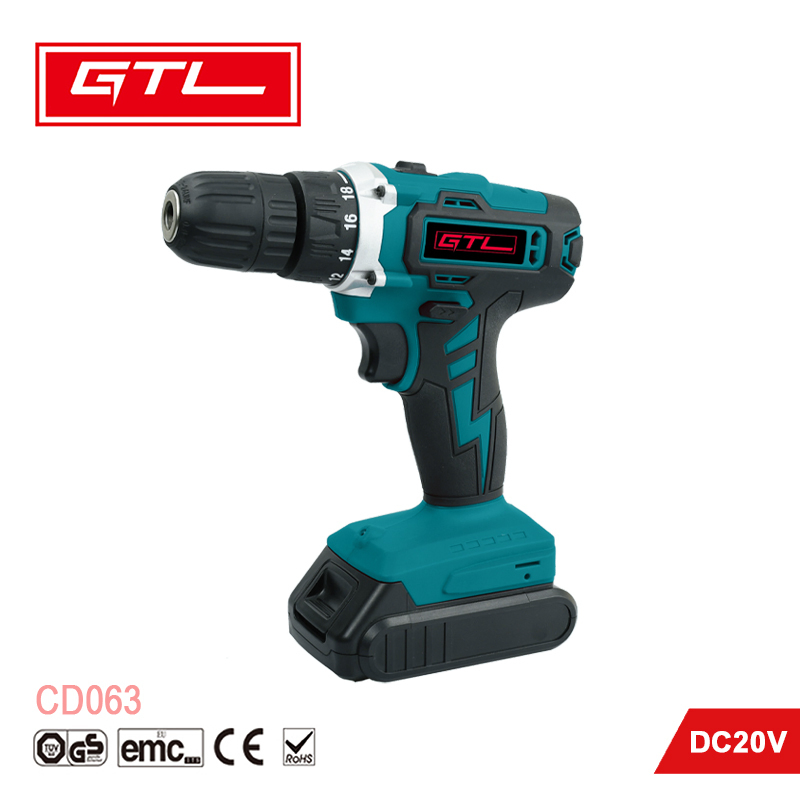 DC20V Cordless Drill with LED Keyless Chuck Lithium 2 Speed (CD063)
