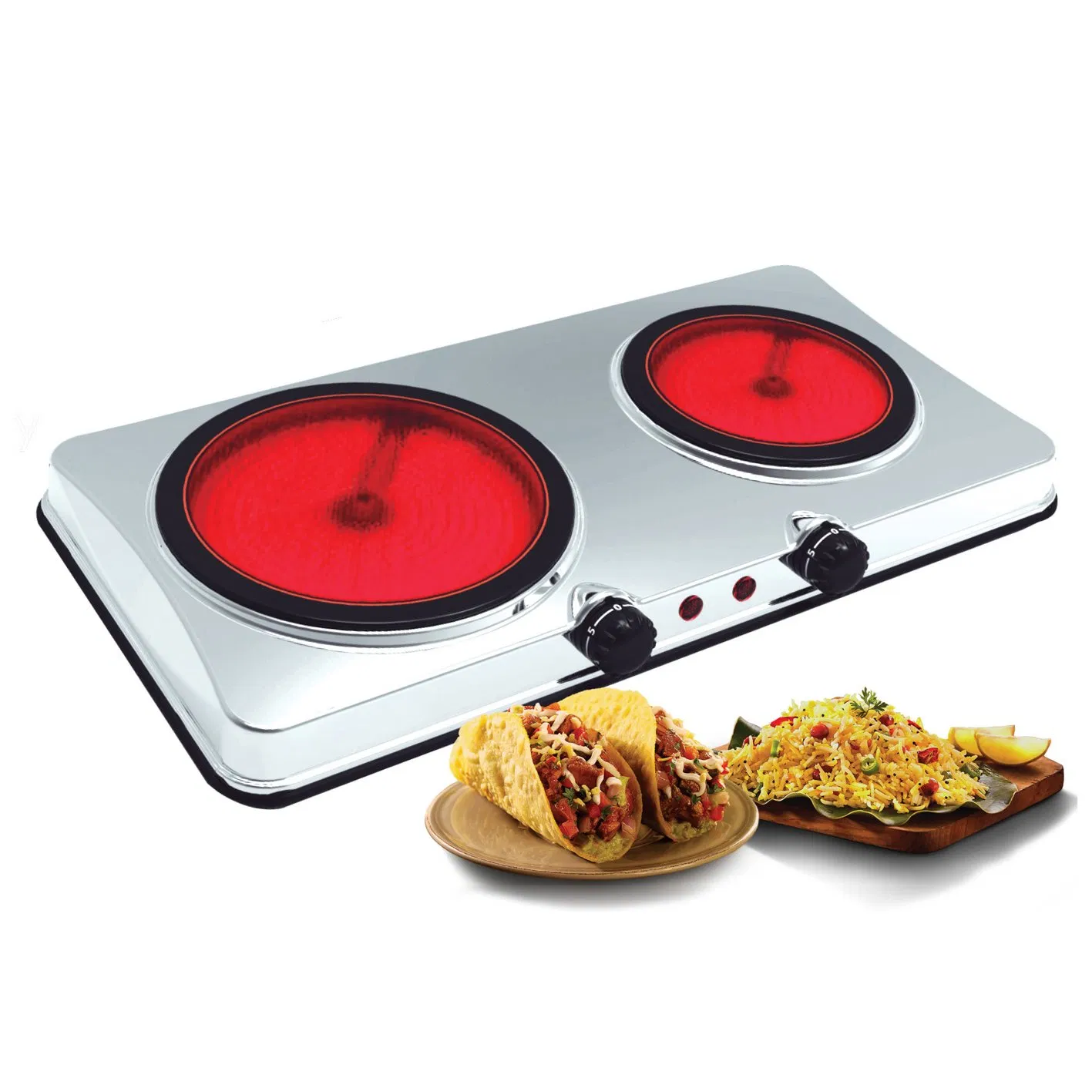 Dual Burner 2000W Vitro Ceramic Electric Cooktop for Efficient Cooking