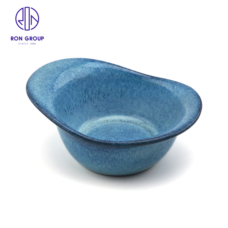 Wholesales Restaurant Dinner Cutlery 5.3/7.3 Inch Irregular Western Tableware Dinnerware Appetizer Food Salad Service Ceramic Bowl
